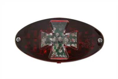 Wyatt Gatling 12-0414RC Oval Tail Lamp with Maltese Inset Red - Decorative Use Only by Wyatt Gatling