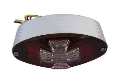 Wyatt Gatling 12-0414RC Oval Tail Lamp with Maltese Inset Red - Decorative Use Only by Wyatt Gatling