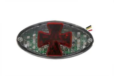Wyatt Gatling 12-0414CR Oval Tail Lamp with Maltese Inset, Clear Lens and Red Cross by Wyatt Gatling