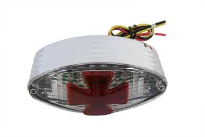 Wyatt Gatling 12-0414CR Oval Tail Lamp with Maltese Inset, Clear Lens and Red Cross by Wyatt Gatling