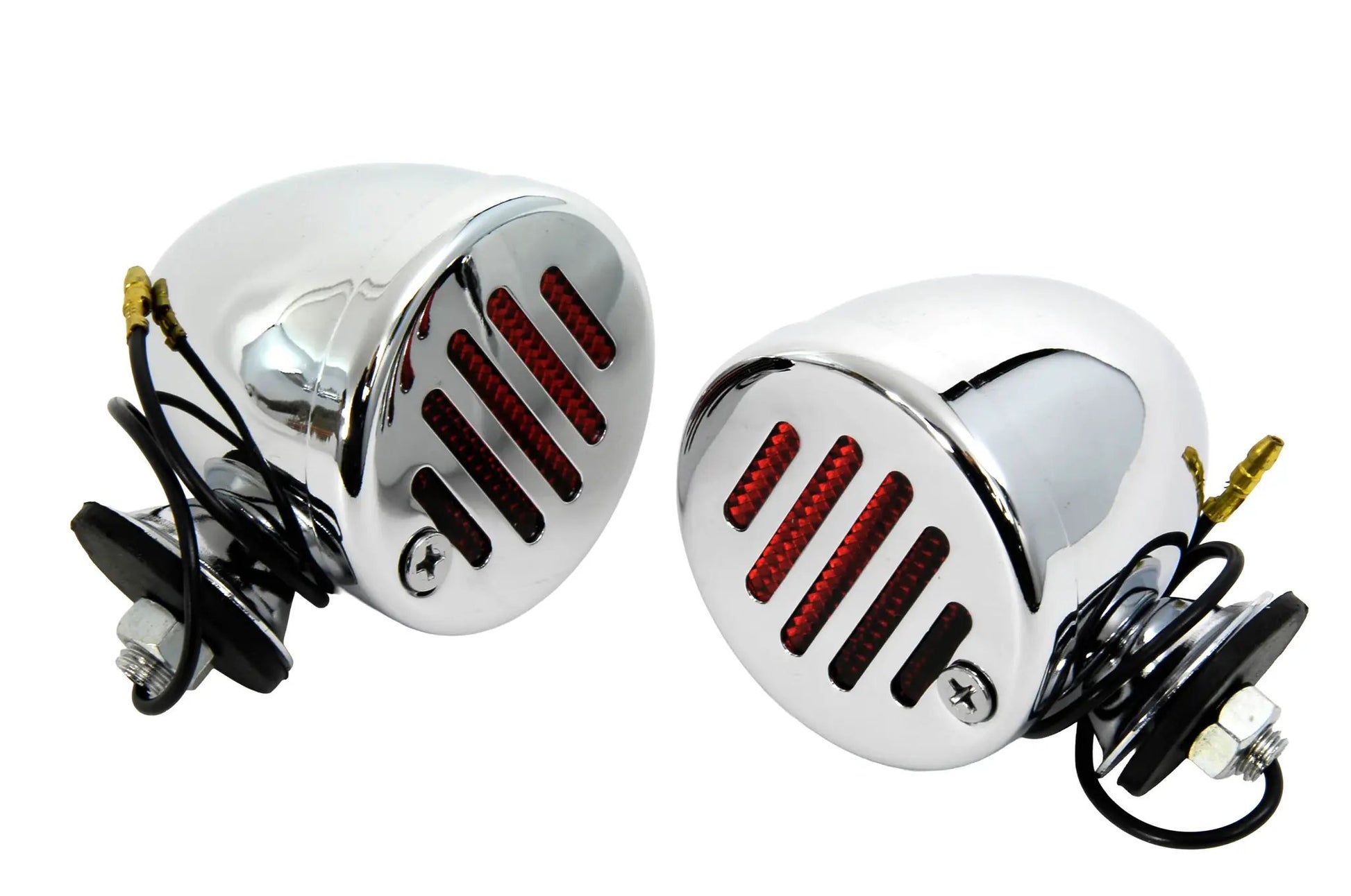 Wyatt Gatling Chrome Shielded Bullet Marker Lamp Set with Red Lens - Part 20-6515R by Wyatt Gatling