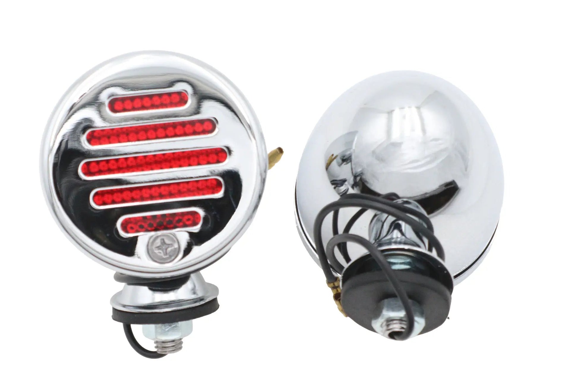 Wyatt Gatling Chrome Shielded Bullet Marker Lamp Set with Red Lens - Part 20-6515R by Wyatt Gatling