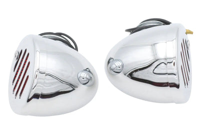 Wyatt Gatling Chrome Shielded Bullet Marker Lamp Set with Red Lens - Part 20-6515R by Wyatt Gatling