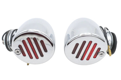 Wyatt Gatling Chrome Shielded Bullet Marker Lamp Set with Red Lens - Part 20-6515R by Wyatt Gatling