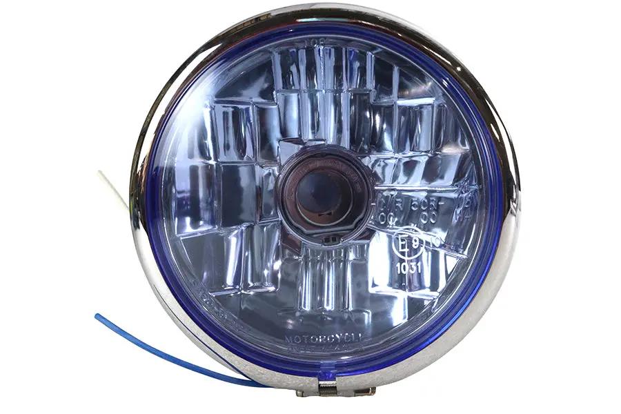 Wyatt Gatling 20-0304DL 5-3/4 inch Round Headlamp Bates Style - Decorative Yoke Mount by Wyatt Gatling
