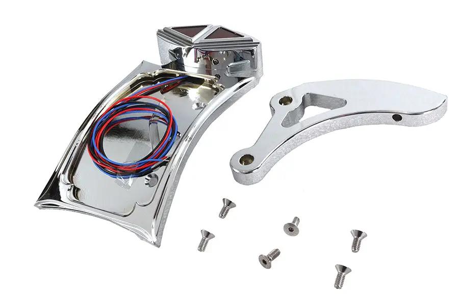 V-Twin Chrome Curved Tail Lamp Kit Spike Type for 3 to 3.5 Inch Belt Drives by V-Twin