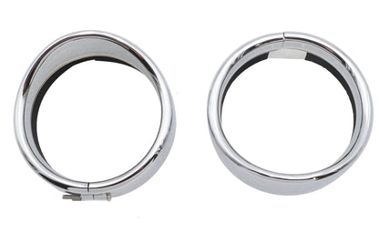 Wyatt Gatling MPHD0007 Spotlamp Frenched Trim Ring with Visor for Harley Davidson (Set of 2) by Wyatt Gatling