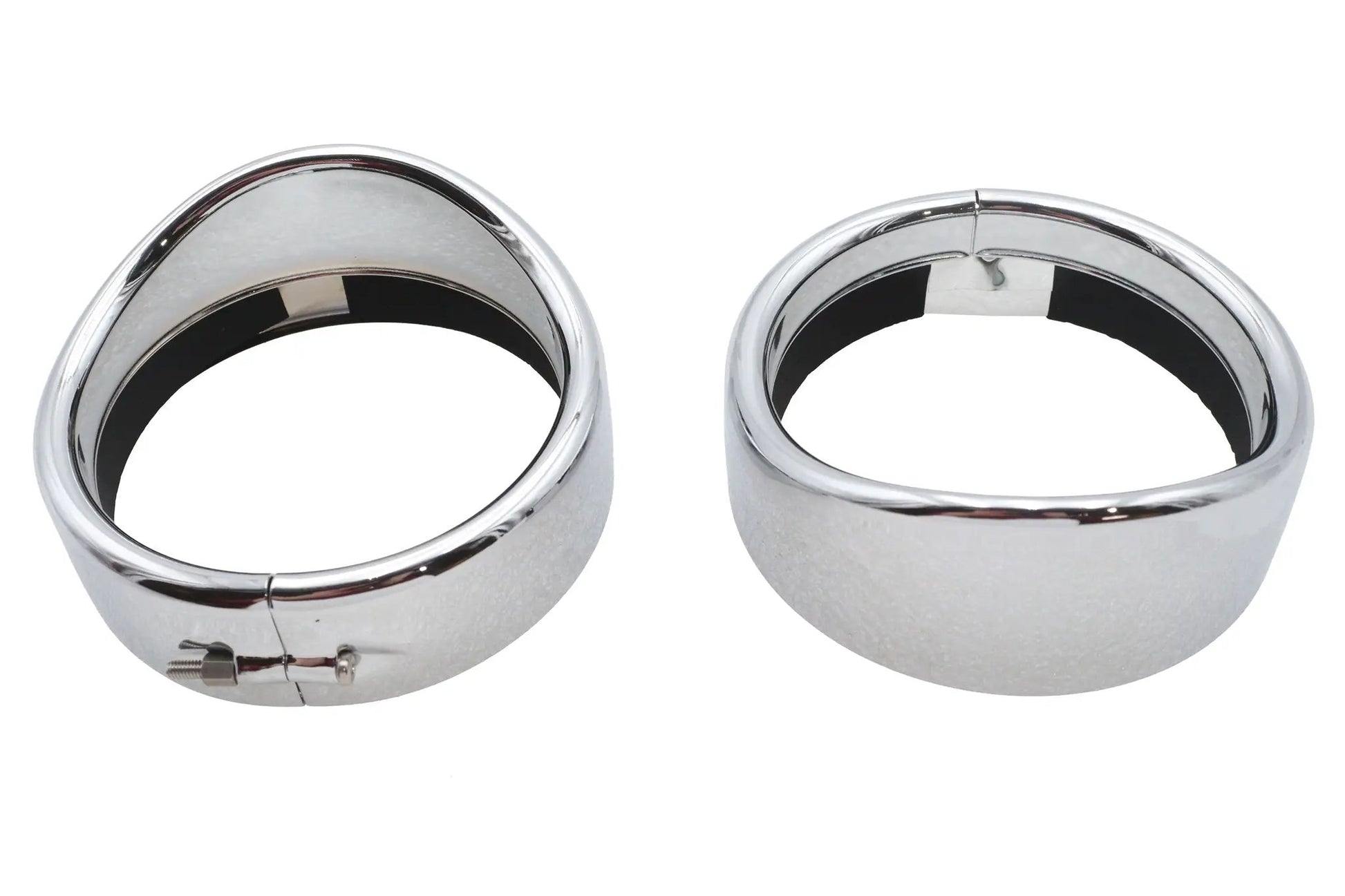 Wyatt Gatling MPHD0007 Spotlamp Frenched Trim Ring with Visor for Harley Davidson (Set of 2) by Wyatt Gatling