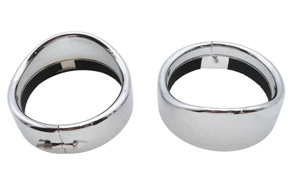 Wyatt Gatling MPHD0007 Spotlamp Frenched Trim Ring with Visor for Harley Davidson (Set of 2) by Wyatt Gatling