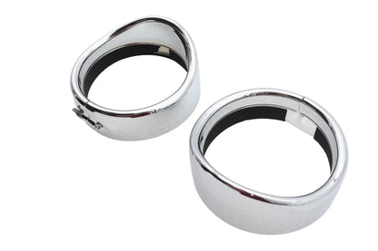 Wyatt Gatling MPHD0007 Spotlamp Frenched Trim Ring with Visor for Harley Davidson (Set of 2) by Wyatt Gatling