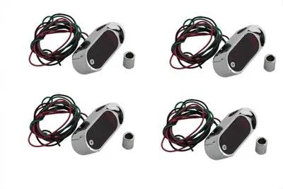 Wyatt Gatling Chrome Mini Marker Lamp Set LED with Red Lens by Wyatt Gatling