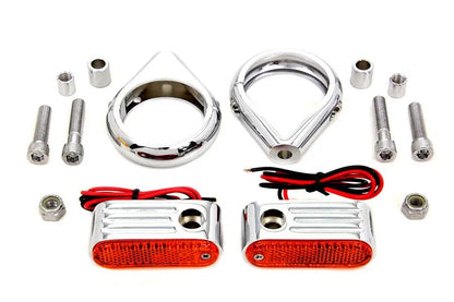 Wyatt Gatling 33-0904 Front Turn Signal Kit with 49mm Fork Clamps and Amber Lens by Wyatt Gatling