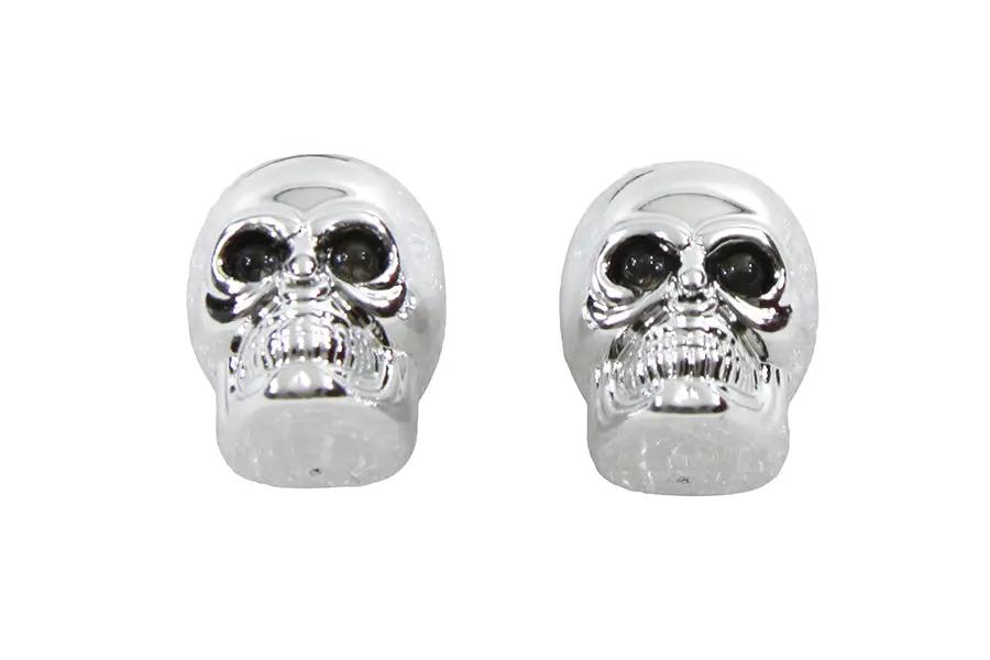 Wyatt Gatling License Plate Frame Skull Bolt Set with Red LEDs – Chrome Finish by Wyatt Gatling