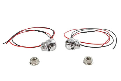 Wyatt Gatling License Plate Frame Skull Bolt Set with Red LEDs – Chrome Finish by Wyatt Gatling