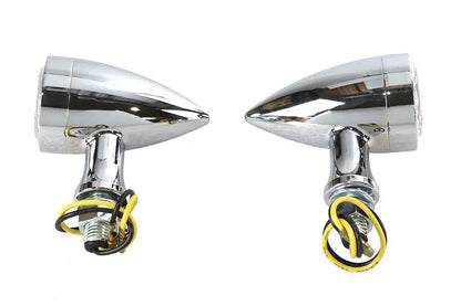 Wyatt Gatling LED Bullet Marker Lamp Set Chrome - 2-3/4 Inch Decorative Signal Lights by Wyatt Gatling
