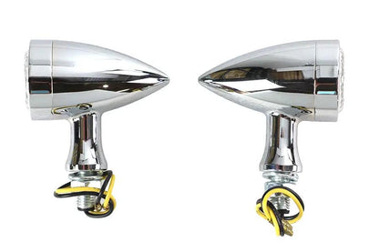 Wyatt Gatling LED Bullet Marker Lamp Set Chrome - 2-3/4 Inch Decorative Signal Lights by Wyatt Gatling