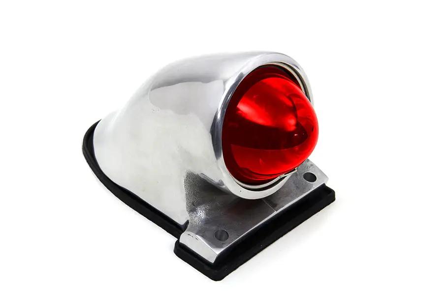 Wyatt Gatling Aluminum PK Style Tail Lamp with Red Glass Lens and 12V Bulb by Wyatt Gatling