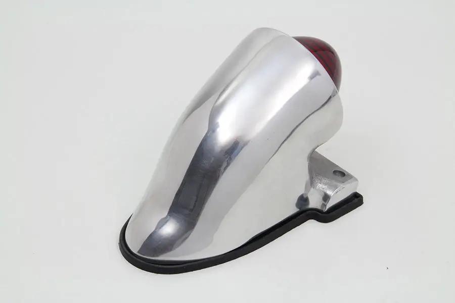Wyatt Gatling Aluminum PK Style Tail Lamp with Red Glass Lens and 12V Bulb by Wyatt Gatling
