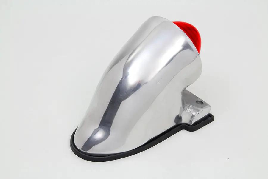 Wyatt Gatling Aluminum PK Style Tail Lamp with Red Glass Lens and 12V Bulb by Wyatt Gatling