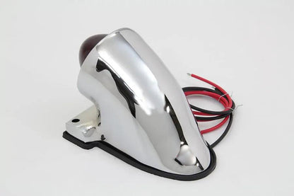 Wyatt Gatling Chrome PK Style Tail Lamp with Red Glass Lens and 12V Bulb by Wyatt Gatling