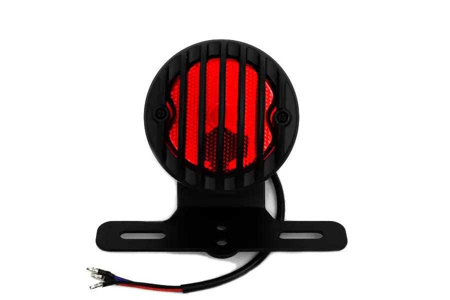 Wyatt Gatling TL1 Round Tail Lamp Assembly with Red Lens and License Plate Bracket by Wyatt Gatling