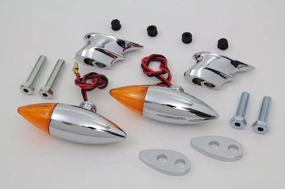 Wyatt Gatling Chrome Torpedo Bullet Style Marker Lamp Set (Part No. ST80125) by Wyatt Gatling