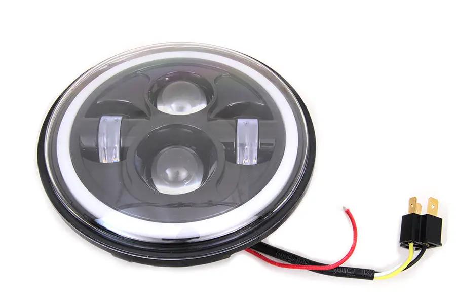 Wyatt Gatling 7 Inch LED Headlamp Unit for Harley Davidson FL Models - Black by Wyatt Gatling