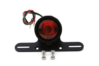 Wyatt Gatling 63354B Round Tail Lamp Assembly Bobber Style - 12 Volt Bulb Type with Black Rim and Universal Mounting Bracket by Wyatt Gatling
