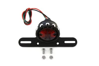 Wyatt Gatling 63354B Round Tail Lamp Assembly Bobber Style - 12 Volt Bulb Type with Black Rim and Universal Mounting Bracket by Wyatt Gatling