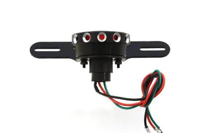 Wyatt Gatling 63354B Round Tail Lamp Assembly Bobber Style - 12 Volt Bulb Type with Black Rim and Universal Mounting Bracket by Wyatt Gatling