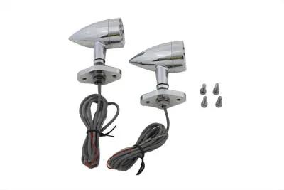 Wyatt Gatling Turn Signal Set Bullet Amber with Mount Base (Part #76529) by Wyatt Gatling