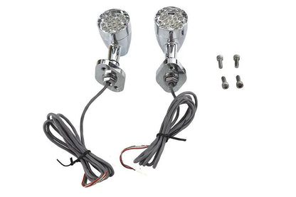 Wyatt Gatling Turn Signal Set Bullet Amber with Mount Base (Part #76529) by Wyatt Gatling