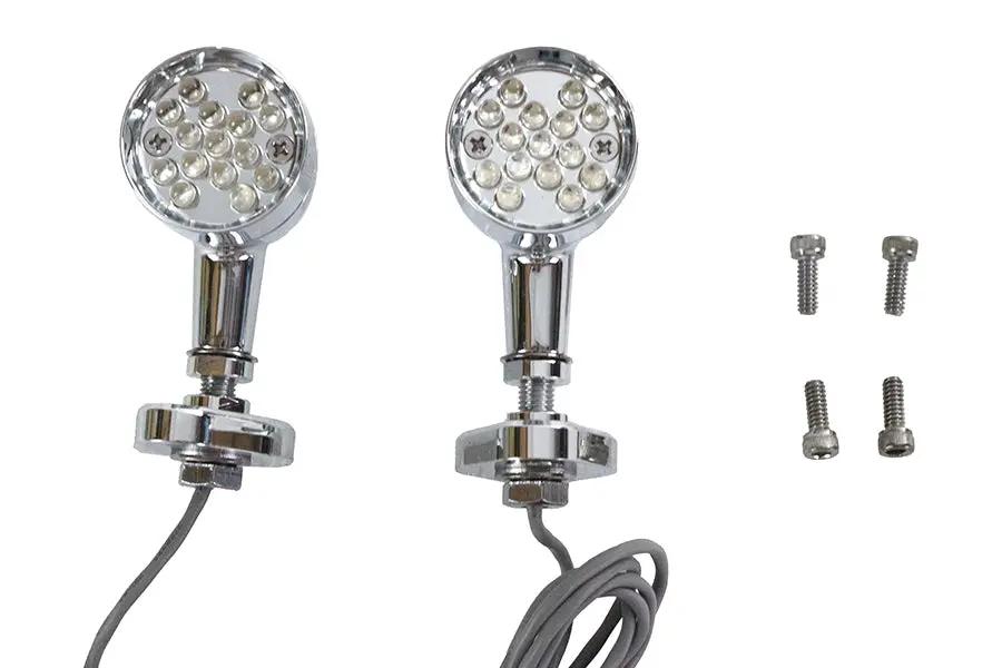 Wyatt Gatling Turn Signal Set Bullet Amber with Mount Base (Part #76529) by Wyatt Gatling