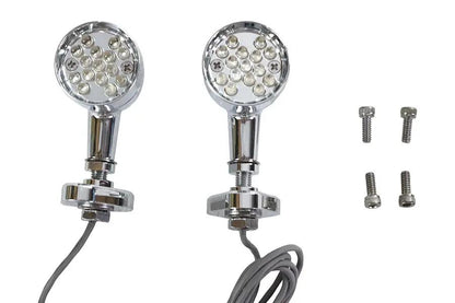 Wyatt Gatling Turn Signal Set Bullet Amber with Mount Base (Part #76529) by Wyatt Gatling