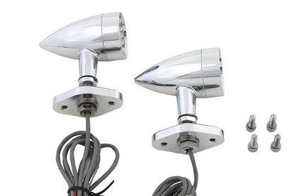 Wyatt Gatling Turn Signal Set Bullet Amber with Mount Base (Part #76529) by Wyatt Gatling