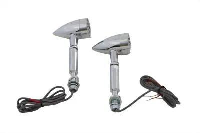 Wyatt Gatling Turn Signal Set Bullet Red with Long Stud – 3-Wire Motorcycle Turn Signal Kit by Wyatt Gatling