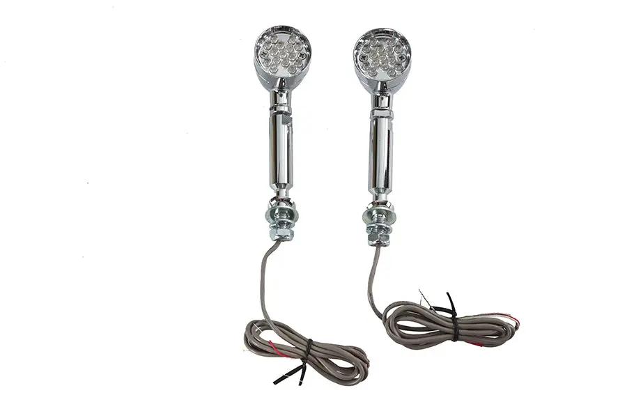 Wyatt Gatling Turn Signal Set Bullet Red with Long Stud – 3-Wire Motorcycle Turn Signal Kit by Wyatt Gatling