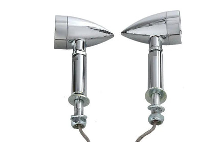 Wyatt Gatling Turn Signal Set Bullet Red with Long Stud – 3-Wire Motorcycle Turn Signal Kit by Wyatt Gatling