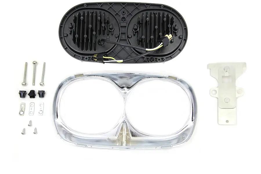 Wyatt Gatling Chrome Dual LED Headlamp Unit for Harley Davidson FLTR (Part #67700109 CH/CH) by Wyatt Gatling