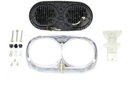 Wyatt Gatling Chrome Dual LED Headlamp Unit for Harley Davidson FLTR (Part #67700109 CH/CH) by Wyatt Gatling