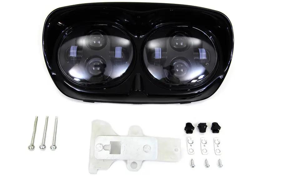 Wyatt Gatling Black Dual LED Headlamp Unit for Harley Davidson FLTR by Wyatt Gatling
