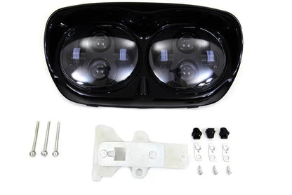 Wyatt Gatling Black Dual LED Headlamp Unit for Harley Davidson FLTR by Wyatt Gatling