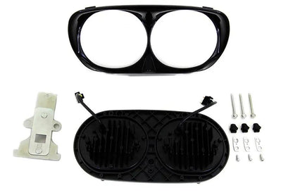 Wyatt Gatling Black Dual LED Headlamp Unit for Harley Davidson FLTR by Wyatt Gatling