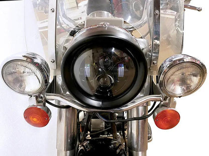 Wyatt Gatling Outer Headlamp Black Frenched Trim Ring with Visor for Harley Davidson FLT by Wyatt Gatling