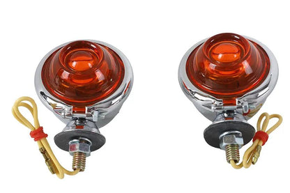 Wyatt Gatling Chrome Turn Signal Set Bullet with Amber Lens - Part 77389A by Wyatt Gatling