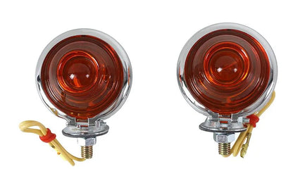 Wyatt Gatling Chrome Turn Signal Set Bullet with Amber Lens - Part 77389A by Wyatt Gatling