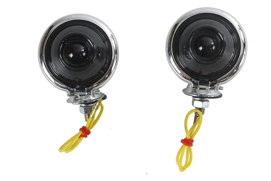 Wyatt Gatling Chrome Turn Signal Set Bullet with Smoked Lens - Part 77389S by Wyatt Gatling