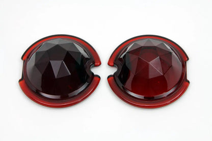Wyatt Gatling Tail Lamp Glass Lens Set Faceted Red for Harley Davidson FL (1949-1958) by Wyatt Gatling