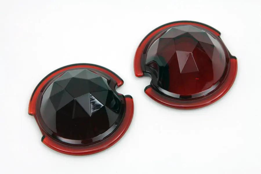 Wyatt Gatling Tail Lamp Glass Lens Set Faceted Red for Harley Davidson FL (1949-1958) by Wyatt Gatling