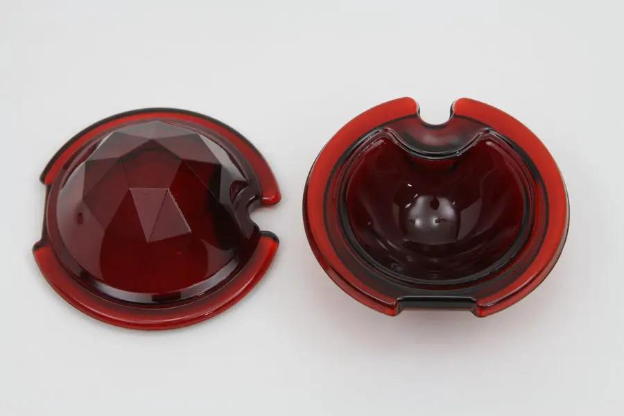 Wyatt Gatling Tail Lamp Glass Lens Set Faceted Red for Harley Davidson FL (1949-1958) by Wyatt Gatling